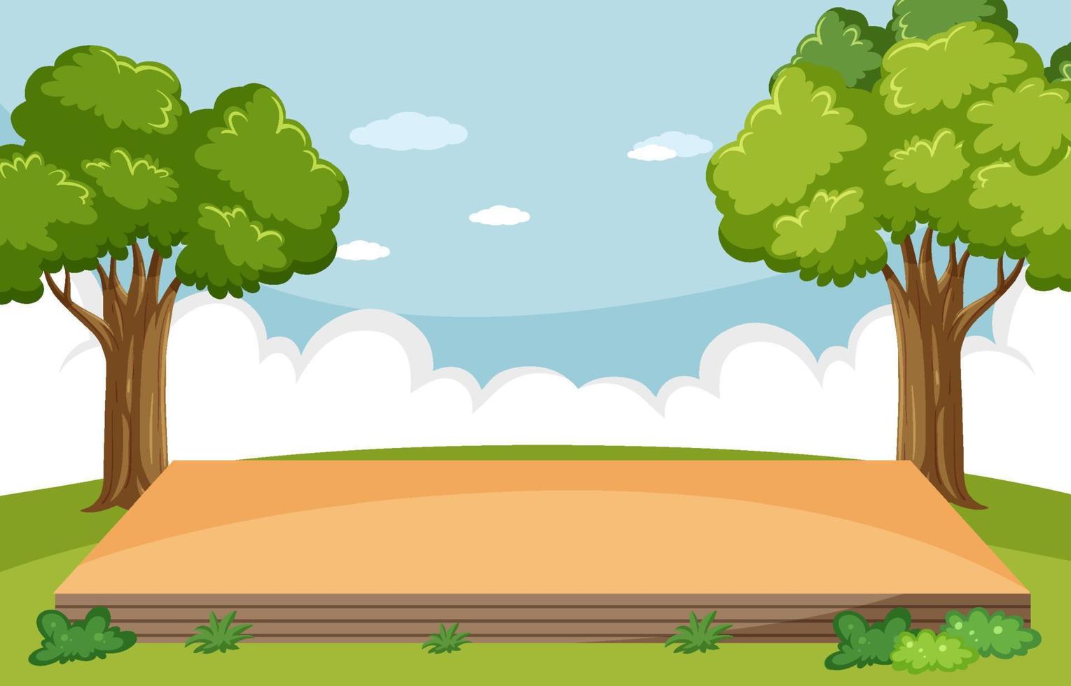 Outdoor park scene with stage vector