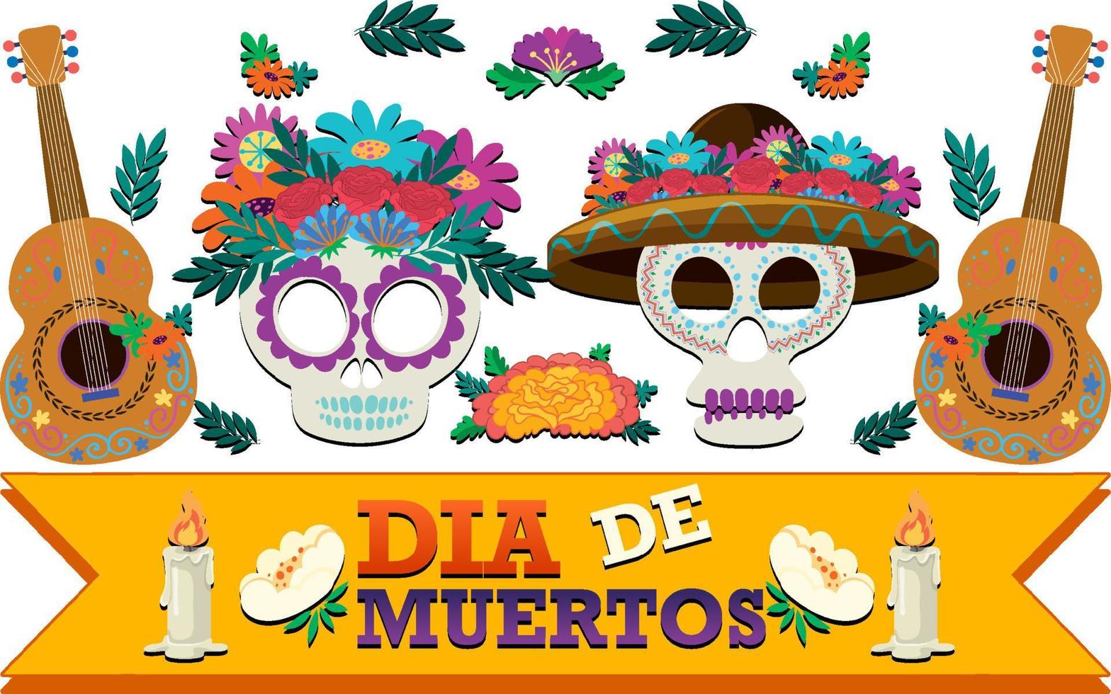 Day of the Dead logo design vector