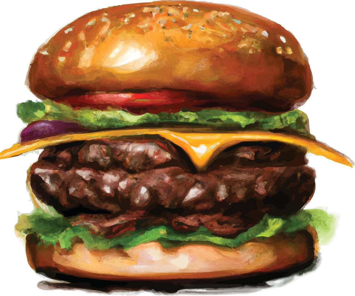 Realistic delicious hamburger isolated vector