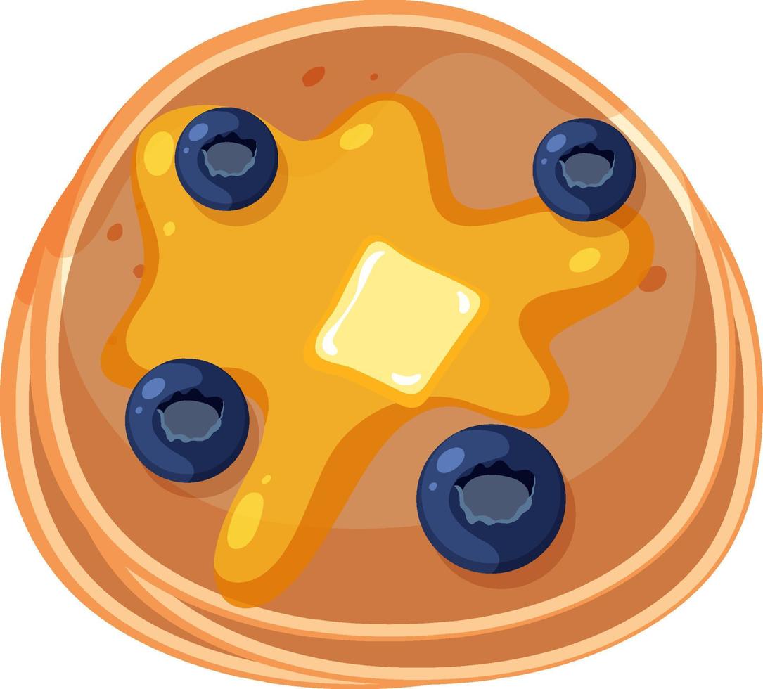 Top view of blueberry pancake vector