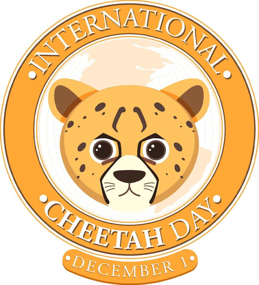 International cheetah day poster template vector