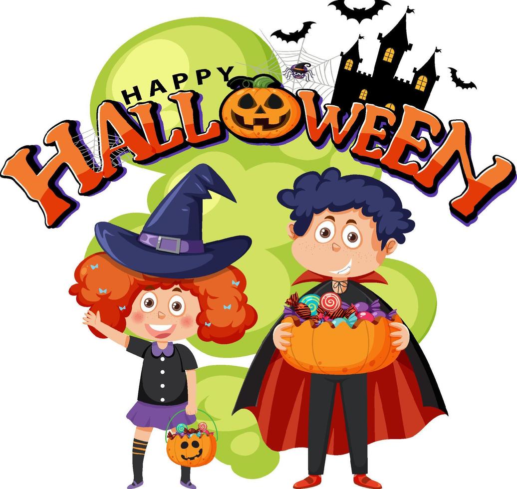 Happy Halloween Text Logo vector