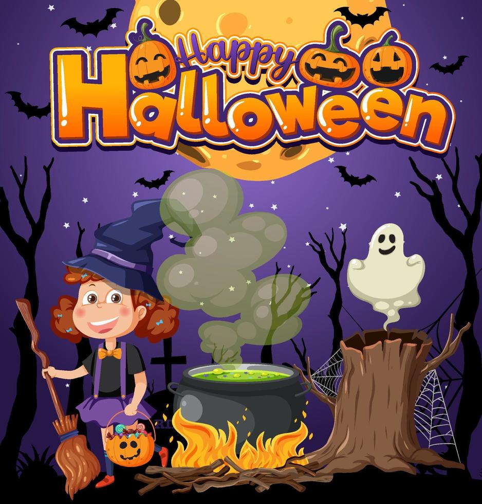 Happy Halloween Poster Template vector