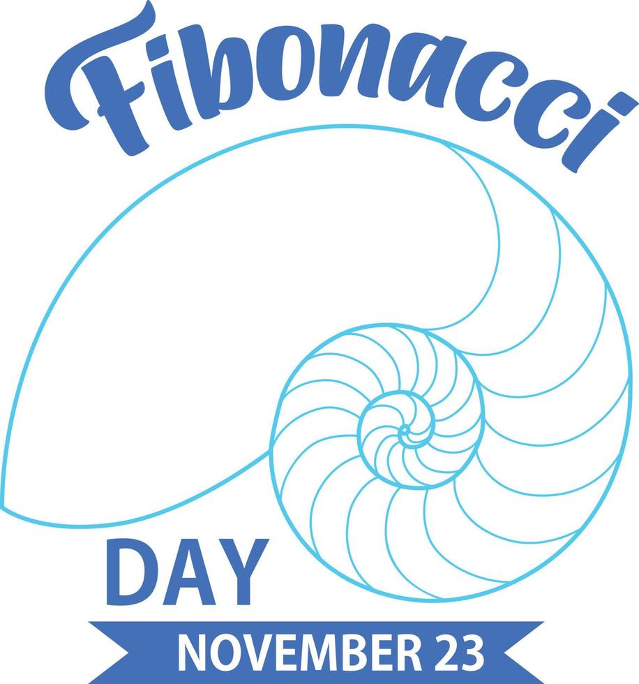 Fibonacci day poster design vector