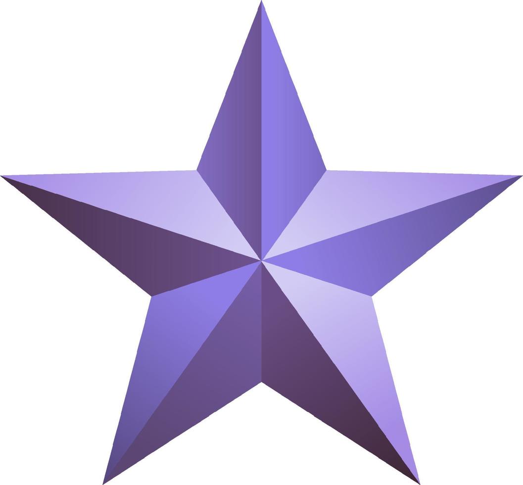 3D Metal Star Isolated vector