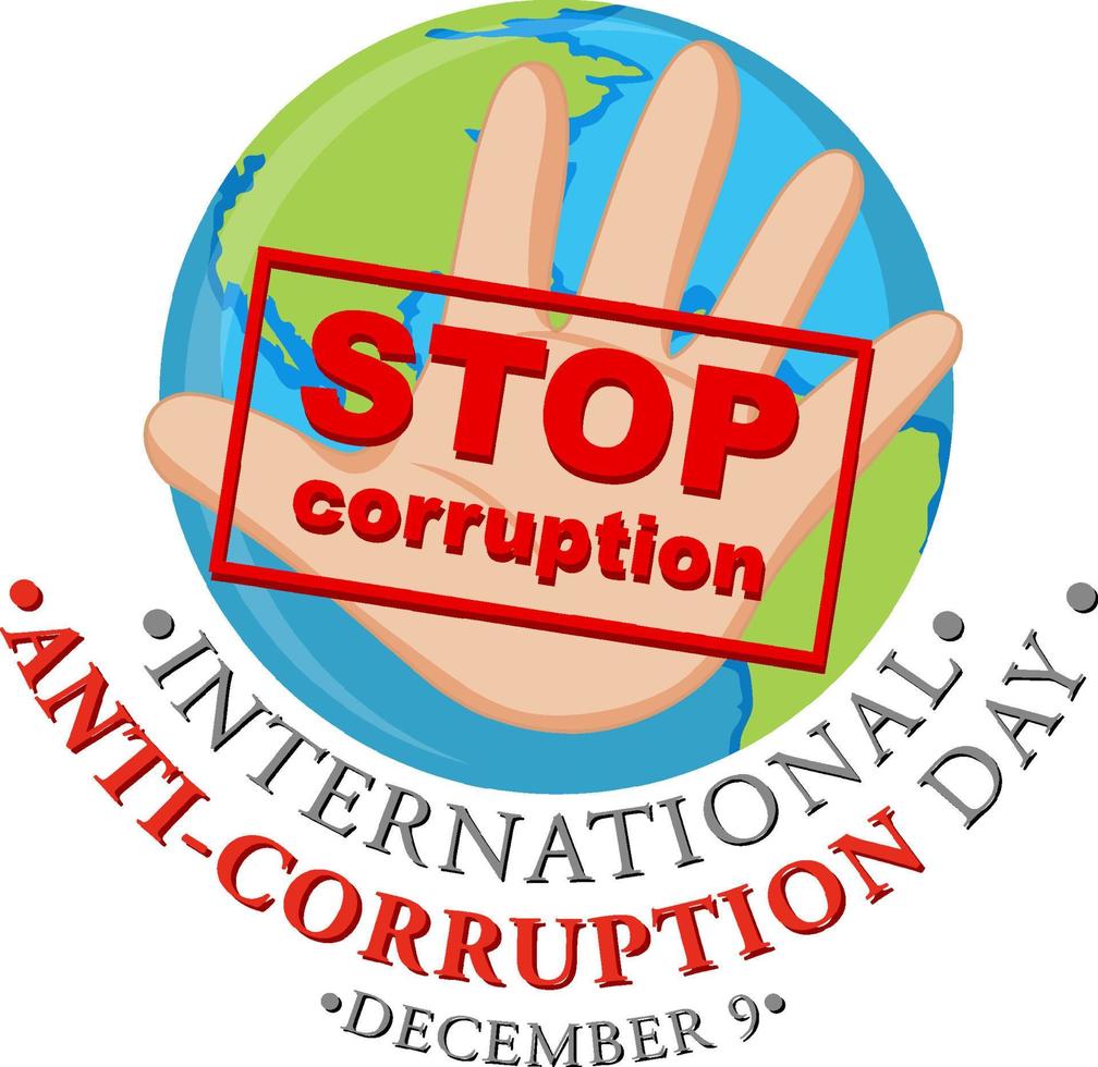 International Anti corruption day poster design vector