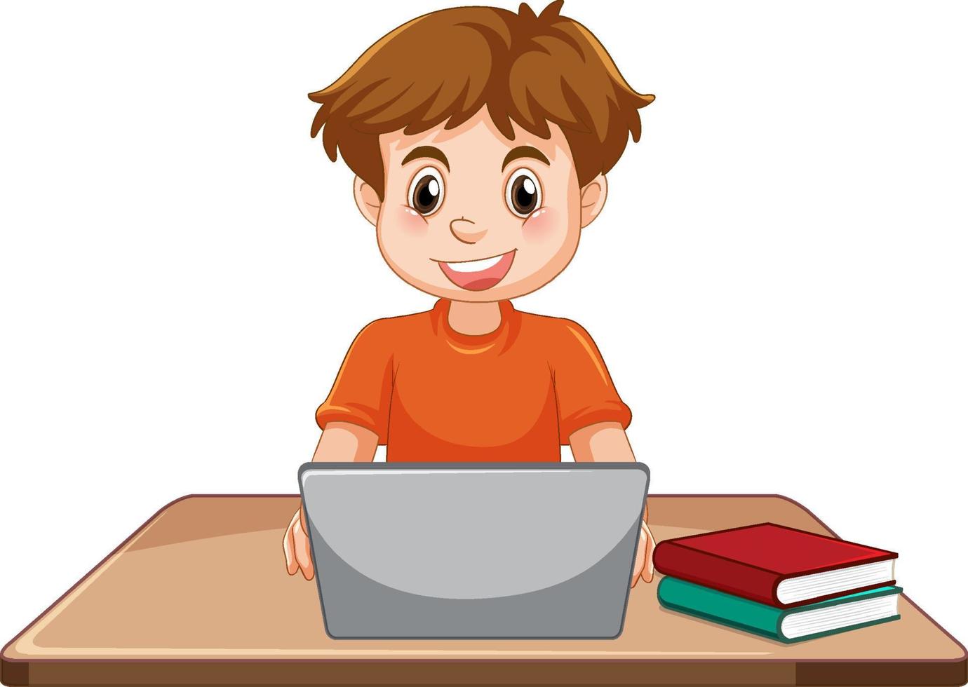 A man using laptop cartoon vector