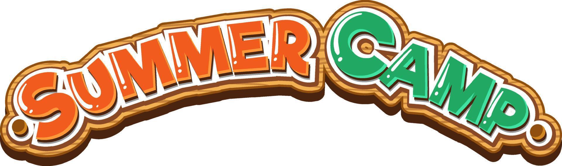 diseño de fuente para campamento de verano de word vector