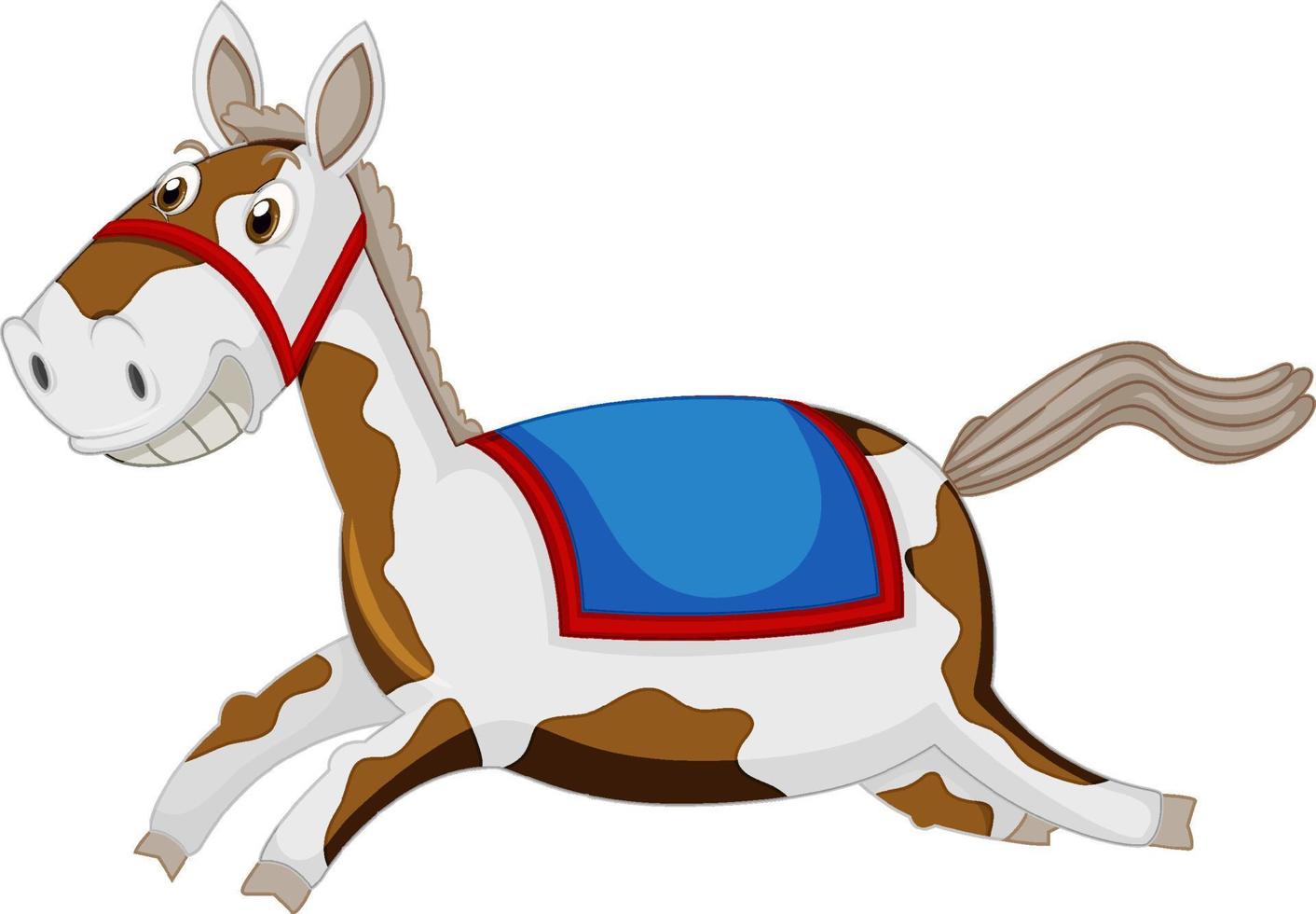 Running horse cartoon on white background vector