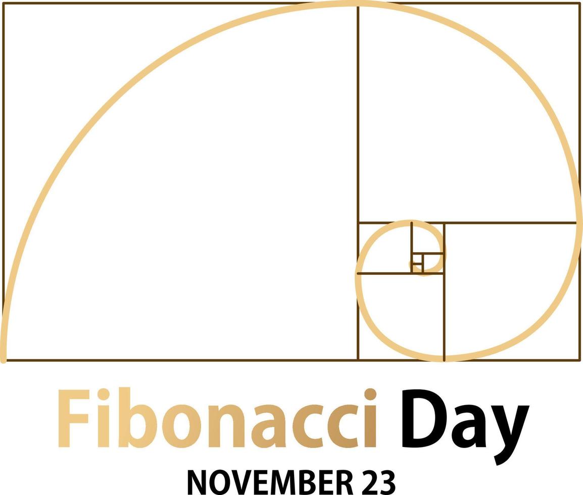 Fibonacci day poster design vector