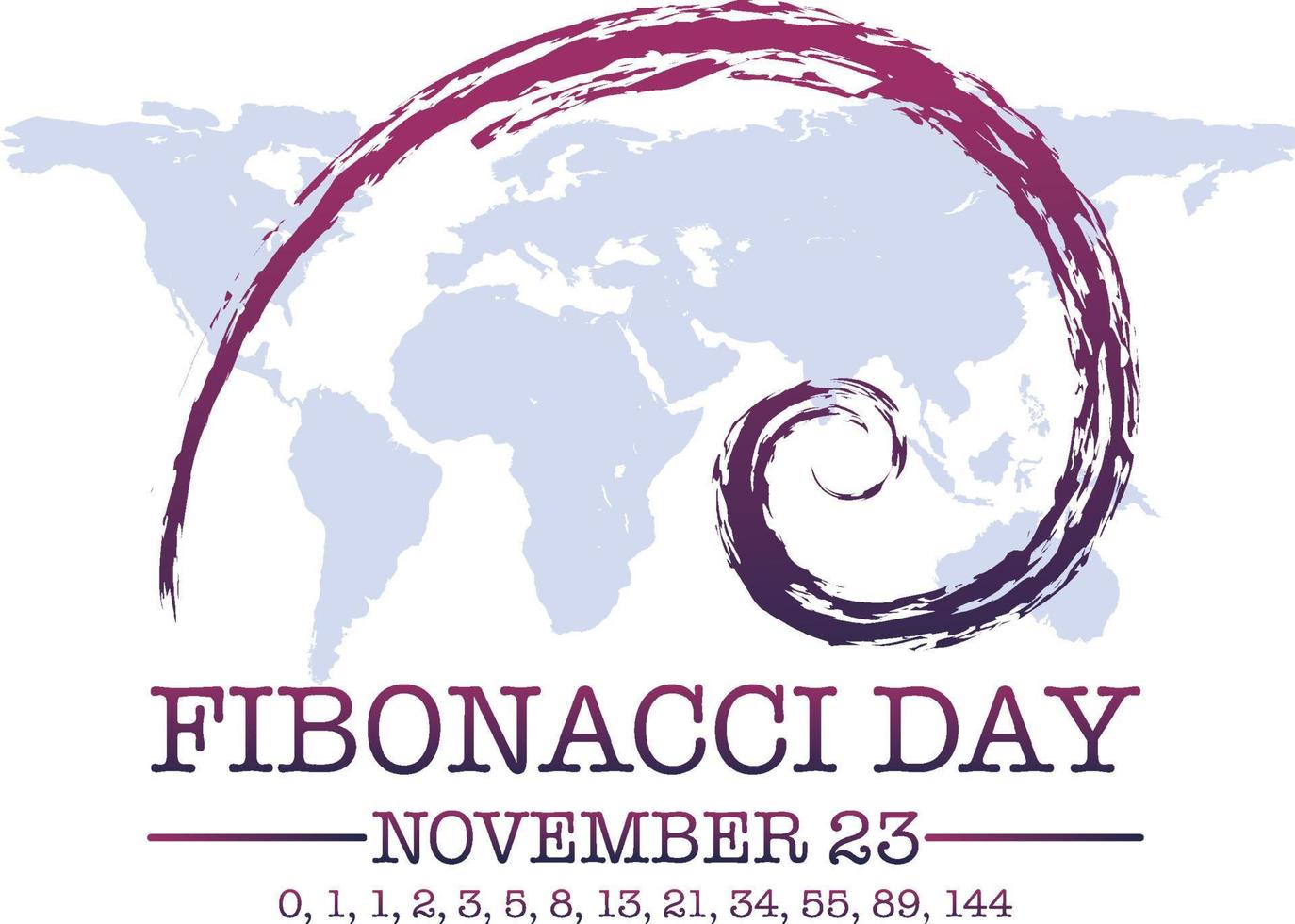 Fibonacci day poster design vector