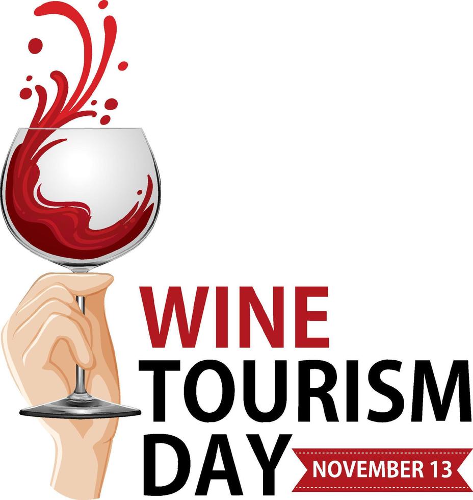 Wine Tourism Day Font Logo Design vector