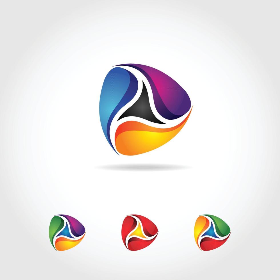 Abstract Colorful Fluid Loop Shape Logo Sign Symbol Icon vector