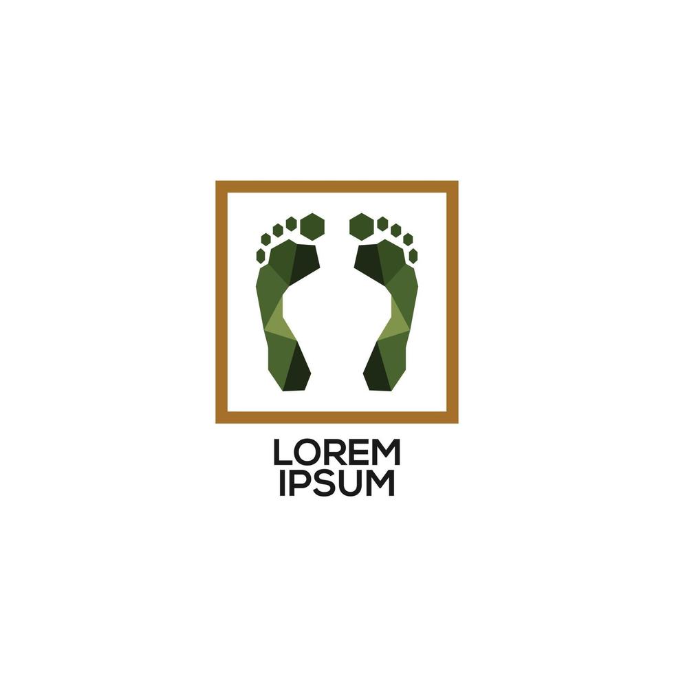 Abstract Geometry Foot Print Jungle Logo Sign Symbol Icon vector