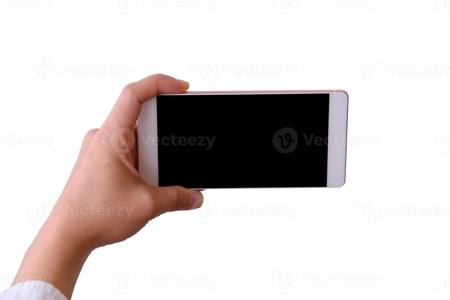 Smart Phone with Female Hand. photo