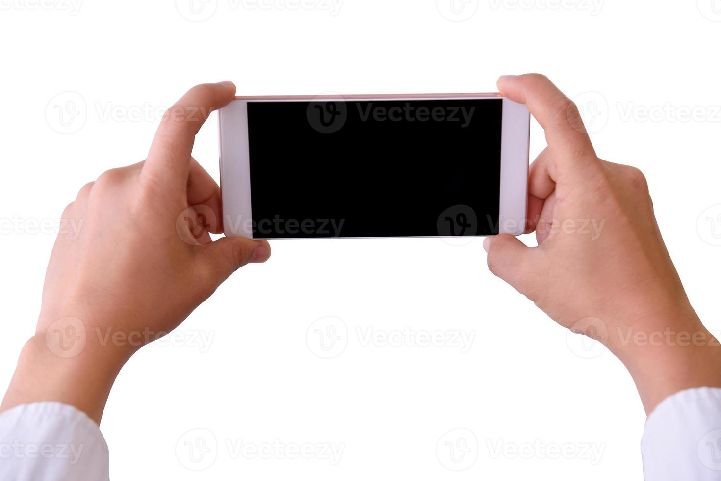 Smart Phone with Female Hand. photo