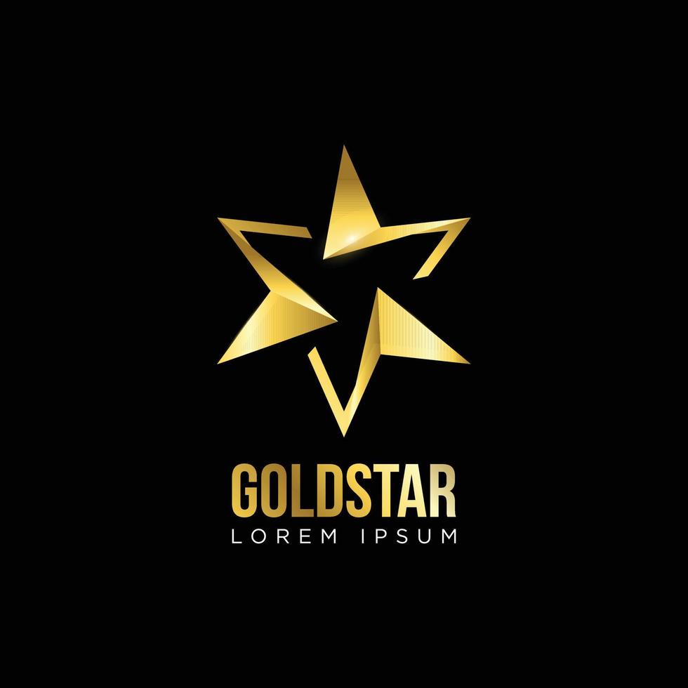 icono de símbolo de signo de logotipo de estrella brillante dorado abstracto vector