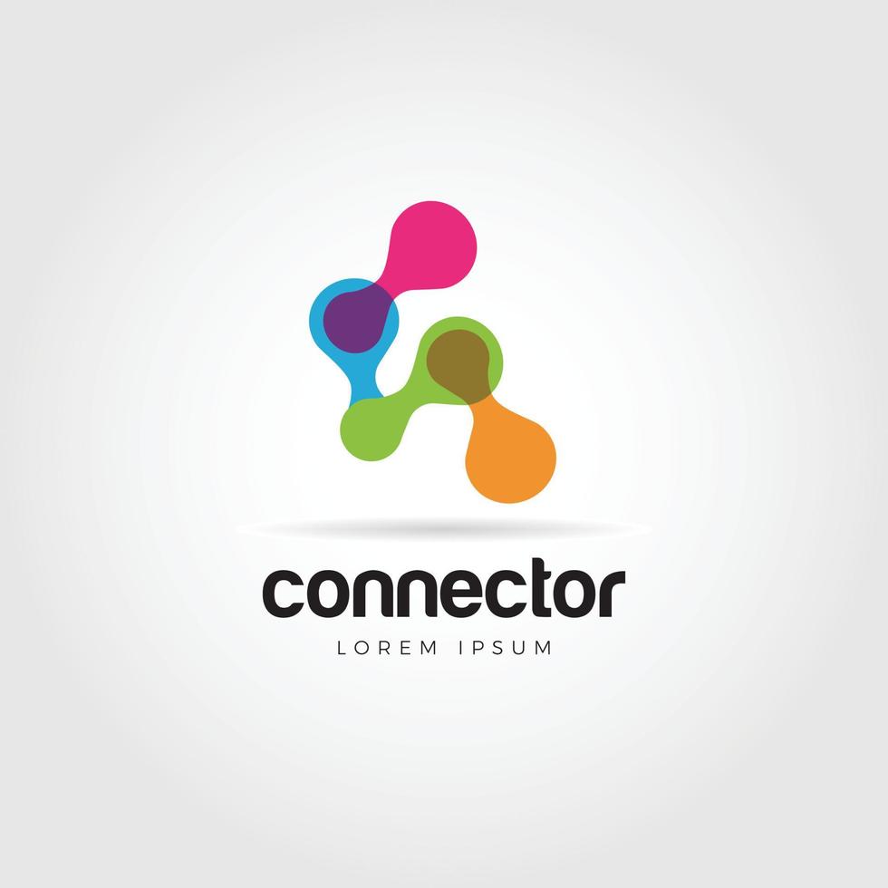 Icono de símbolo de logotipo de conexión de cadena colorido abstracto vector