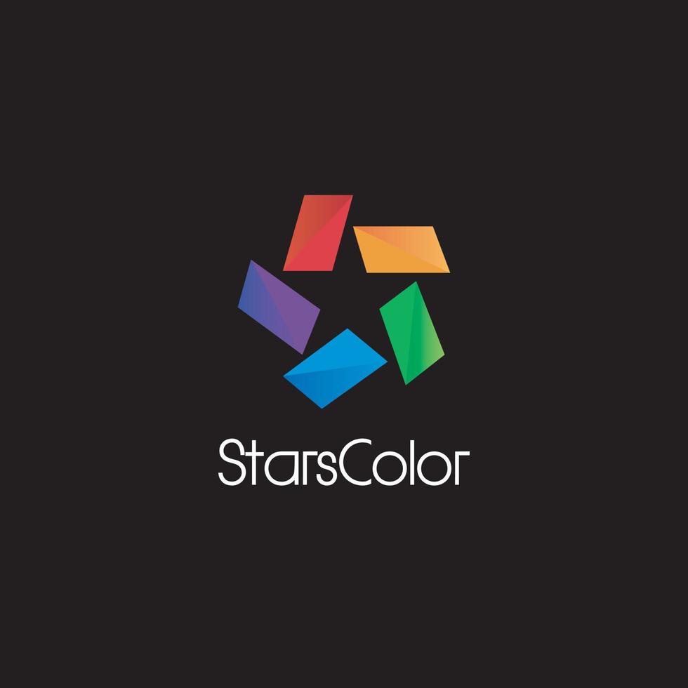 icono de símbolo de signo de logotipo de estrella colorido abstracto vector