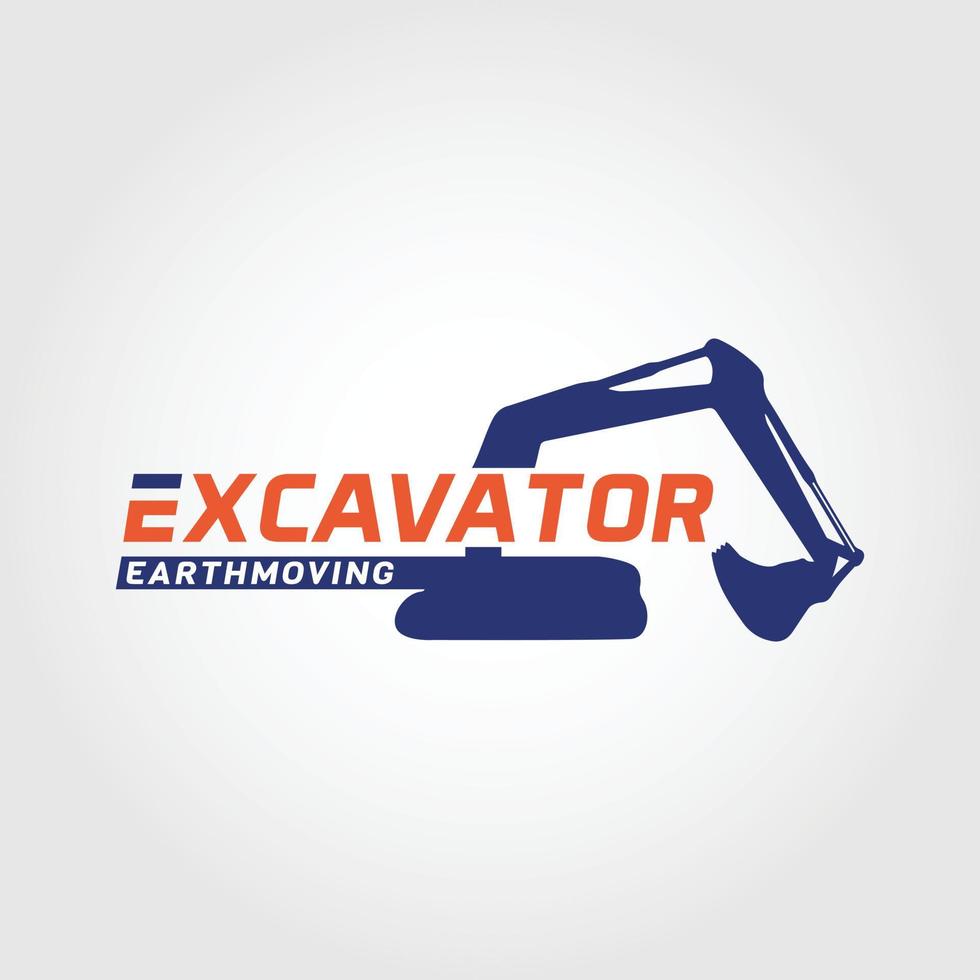 Earth Moving Excavator Logo Design Template Symbol Icon vector