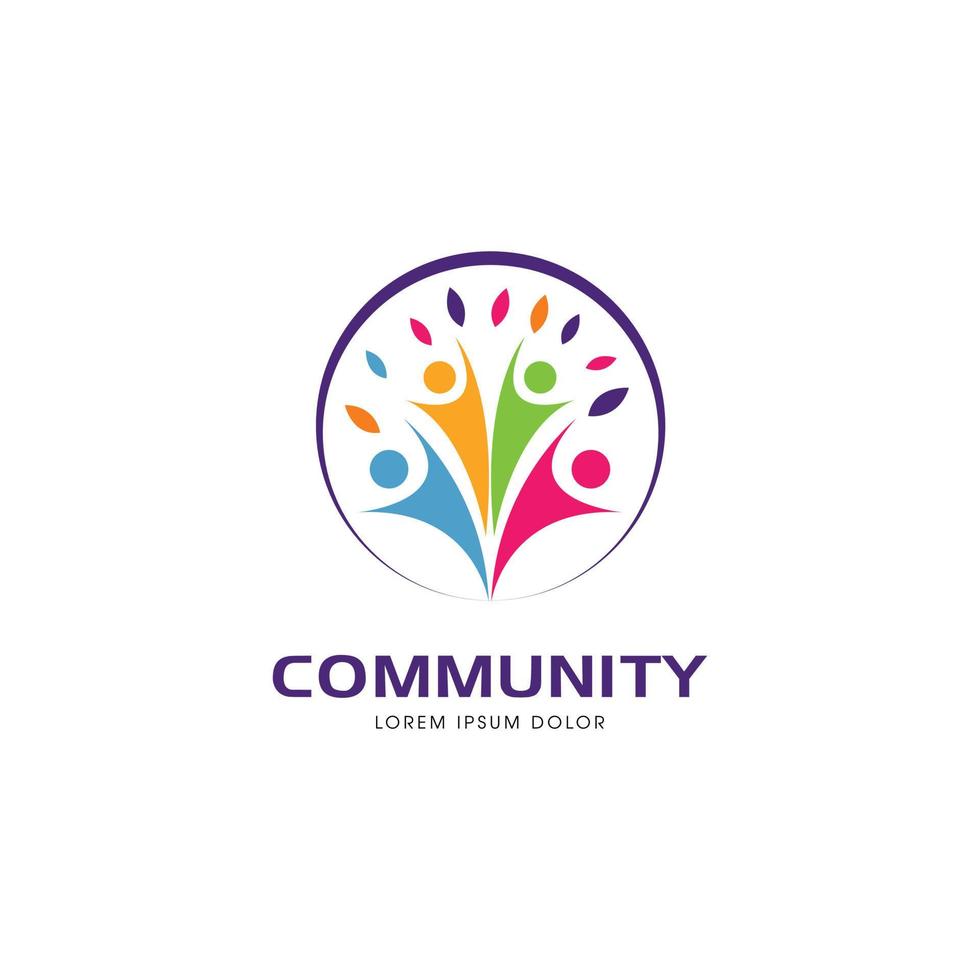 Circle Colorful Community Logo Design Template vector