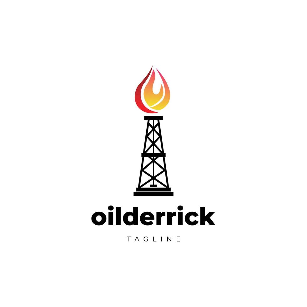 Oil Derrick Logo Design Symbol Icon vector