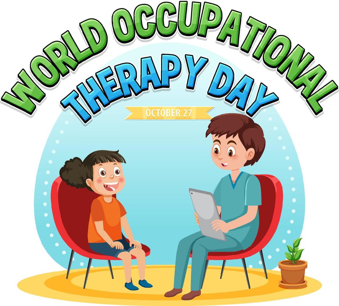 World occupational therapy day text banner design 12724531 Vector Art