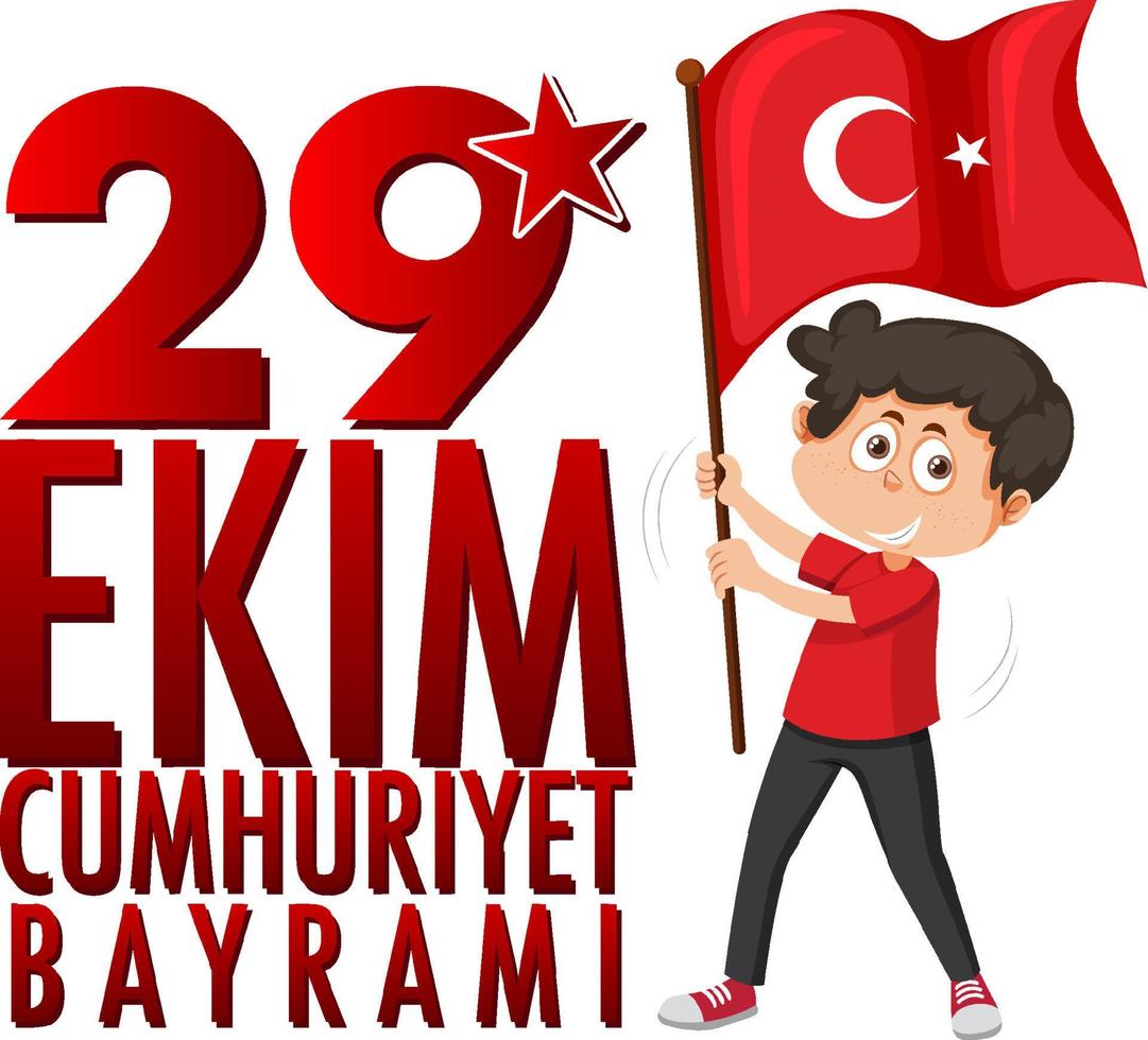 Republic Day of Turkey text design vector