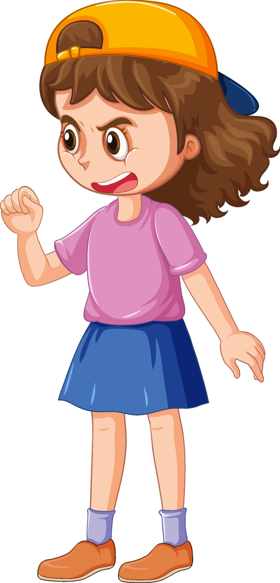 A girl with angry face cartoon character 12724550 Vector Art at Vecteezy