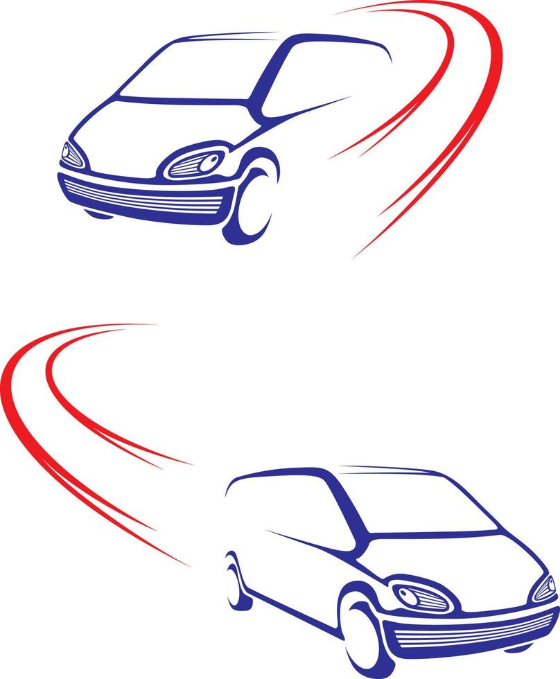 Fast car on road vector