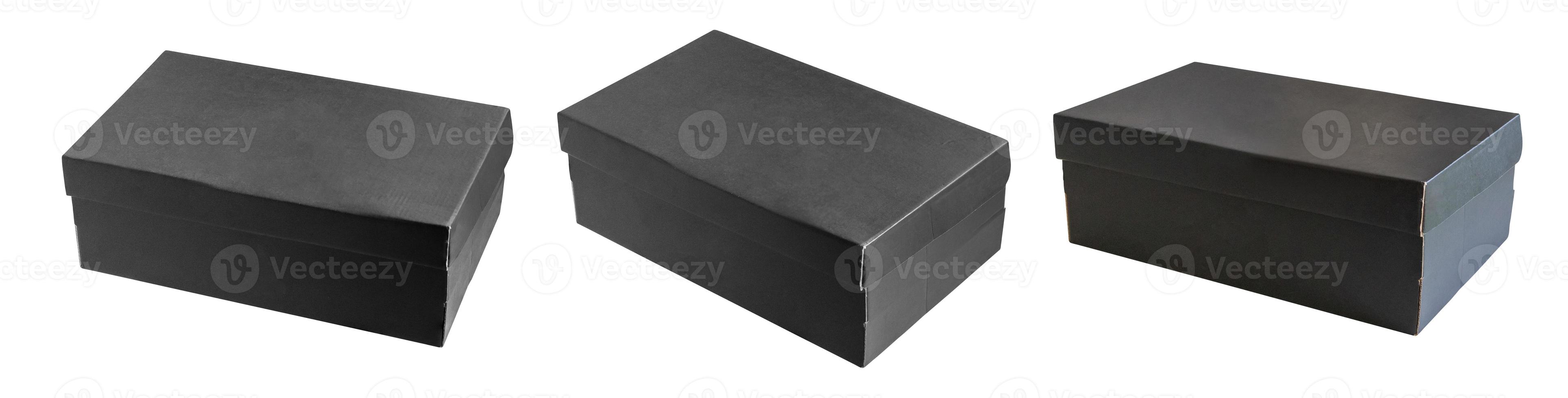 Mockup black box set isolated on white background photo