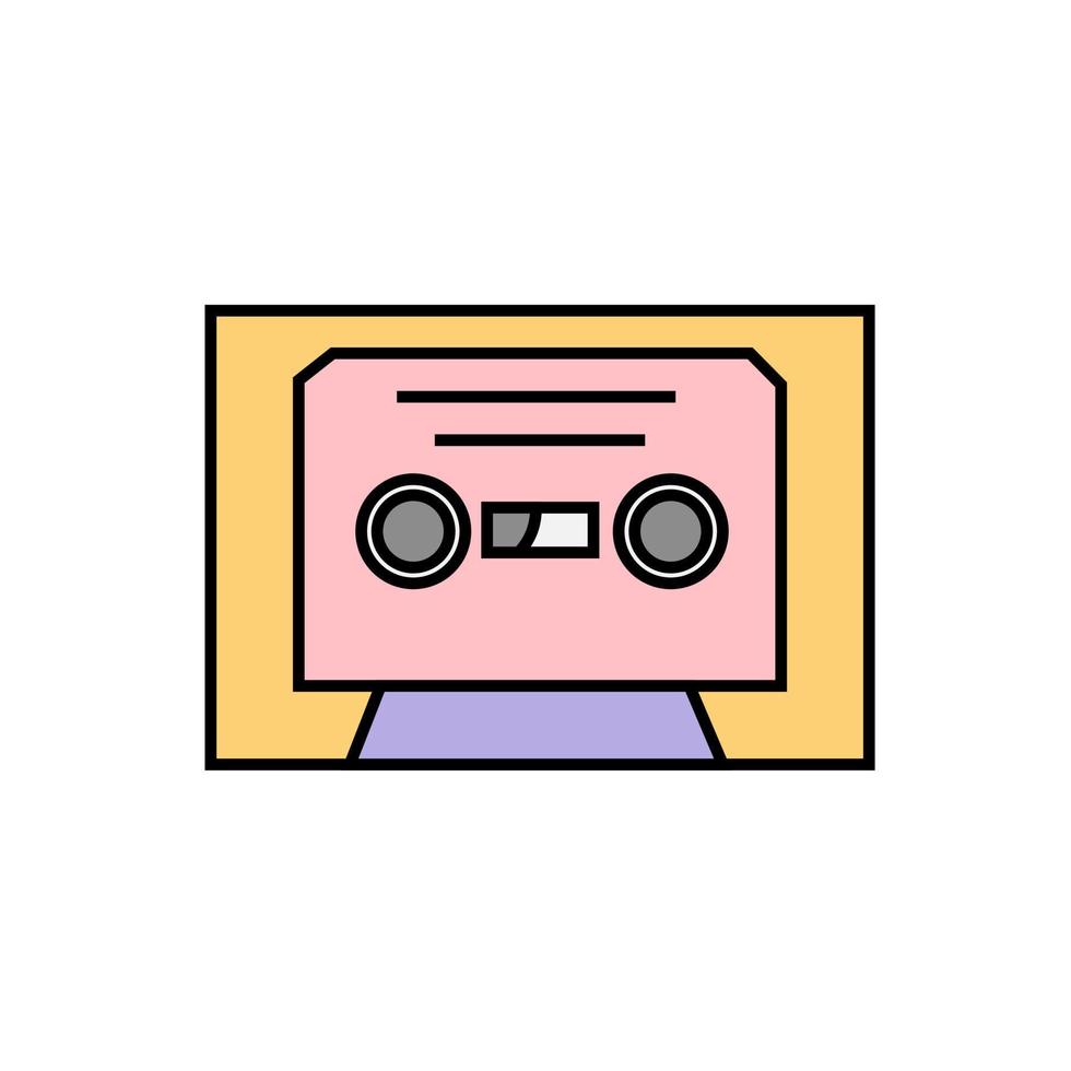 Tape audio cassette simple vector illustration