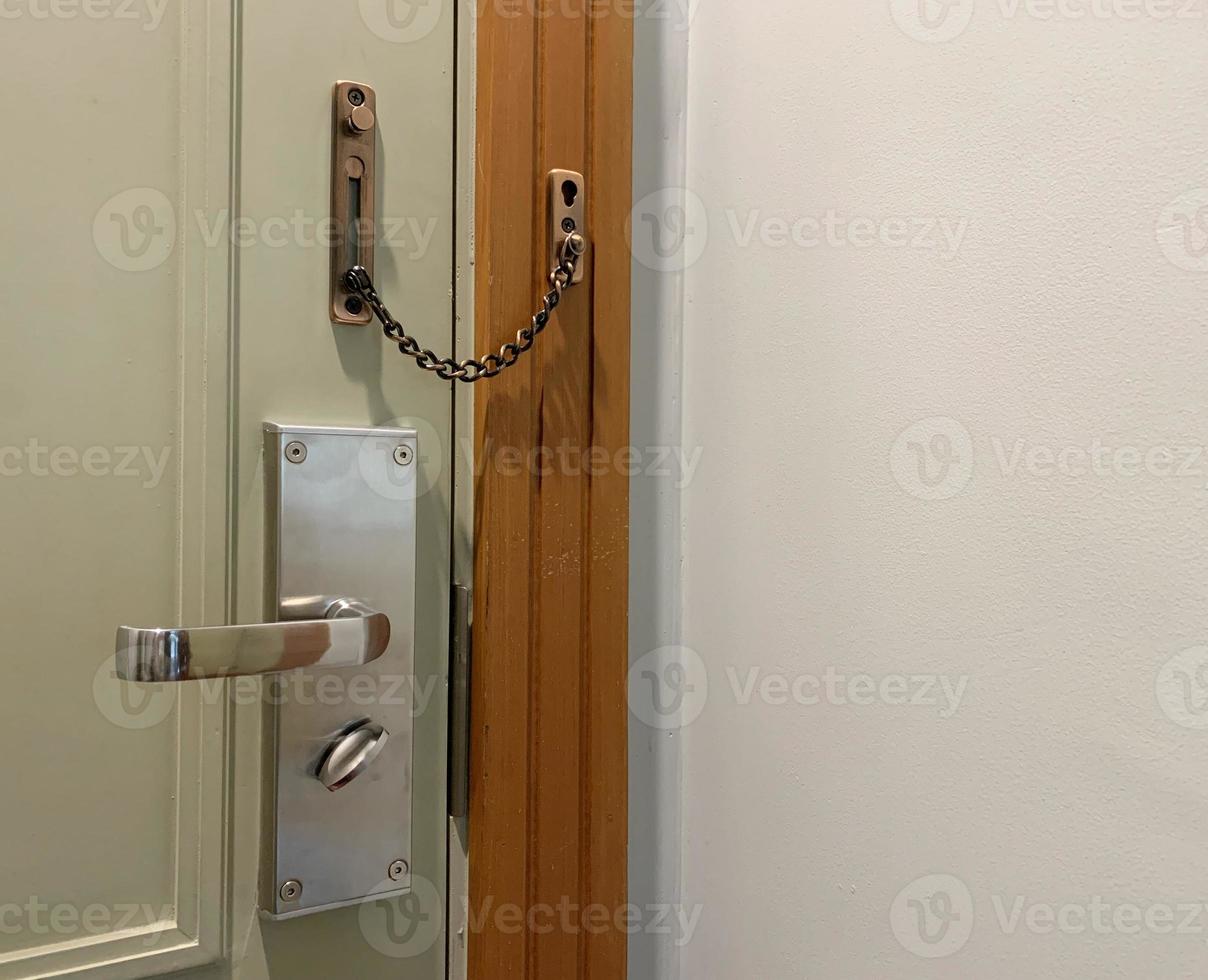 Metal door handle with lock, bolt the door background photo