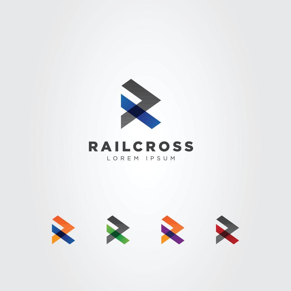 Abstract Initial Letter R Cross Logo Sign Symbol Icon vector