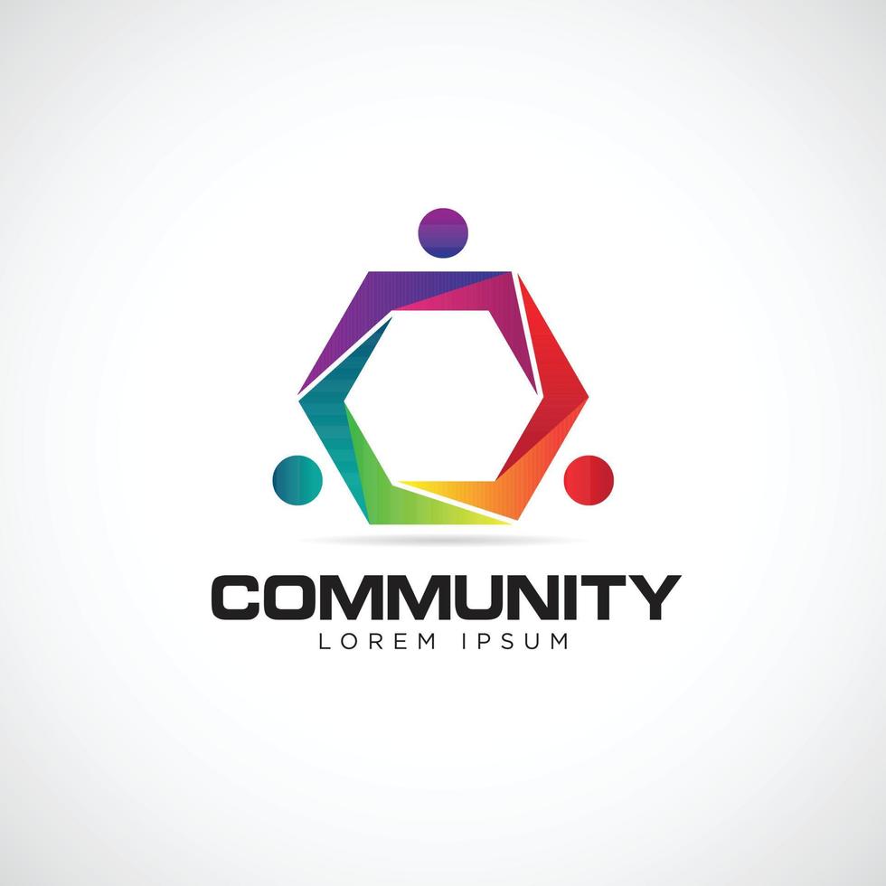 Colorful Join Community Logo Symbol Icon vector