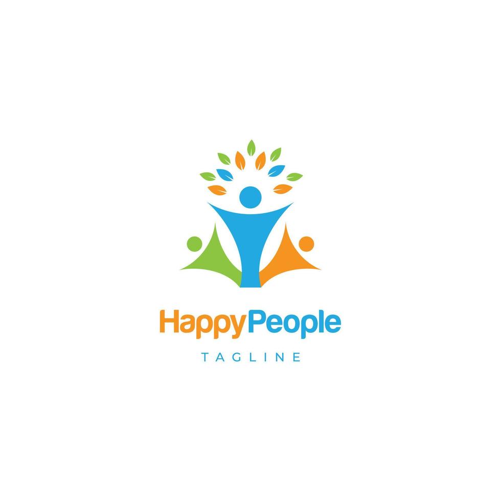 Happy People Logo Design Symbol Icon vector