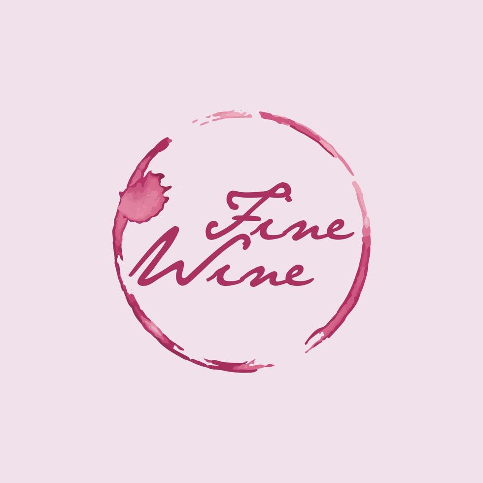 Unique Fine Wine Stain Logo Design Template vector