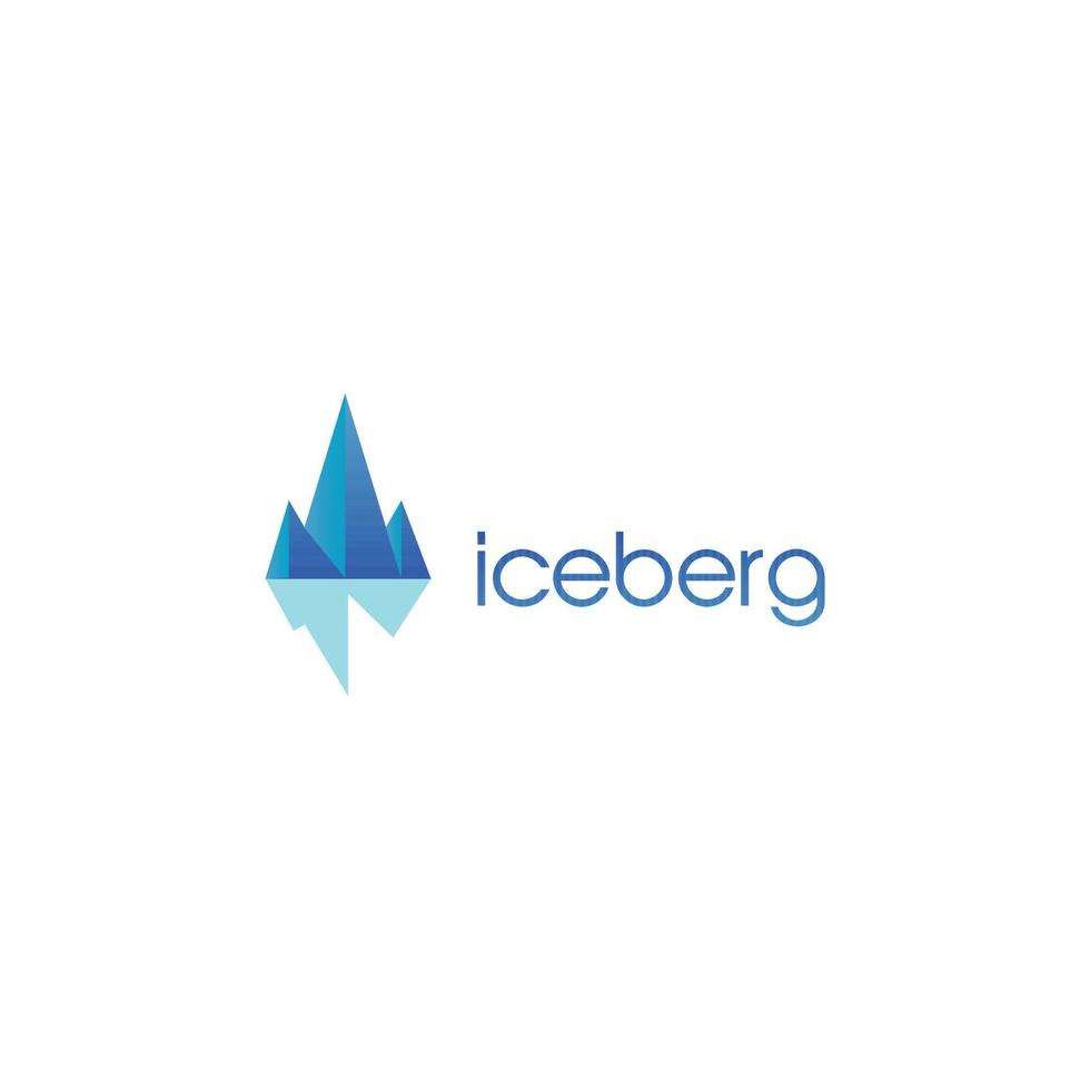 iceberg congelado icy logo diseño plantilla símbolo icono vector