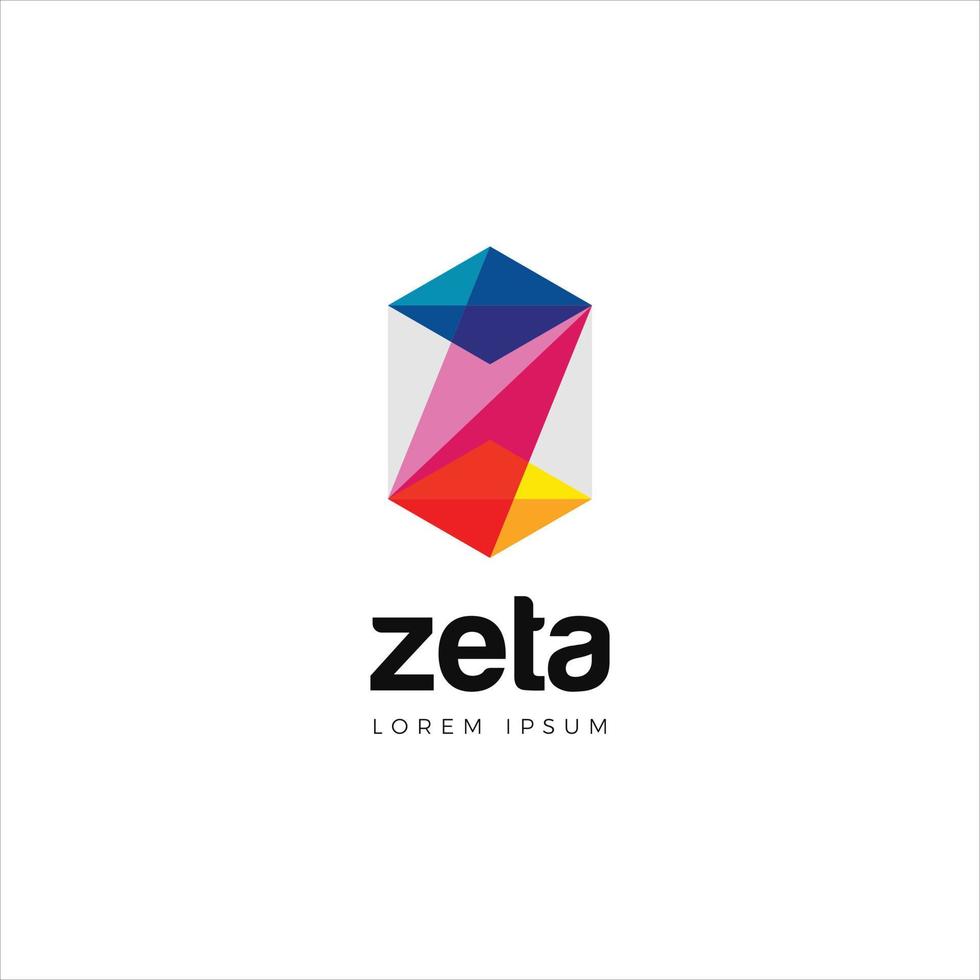 Abstract Transparency Colorful Letter Z Logo vector