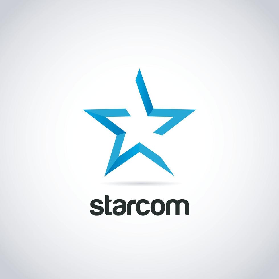Abstract Blue Star Logo Sign Symbol Icon vector
