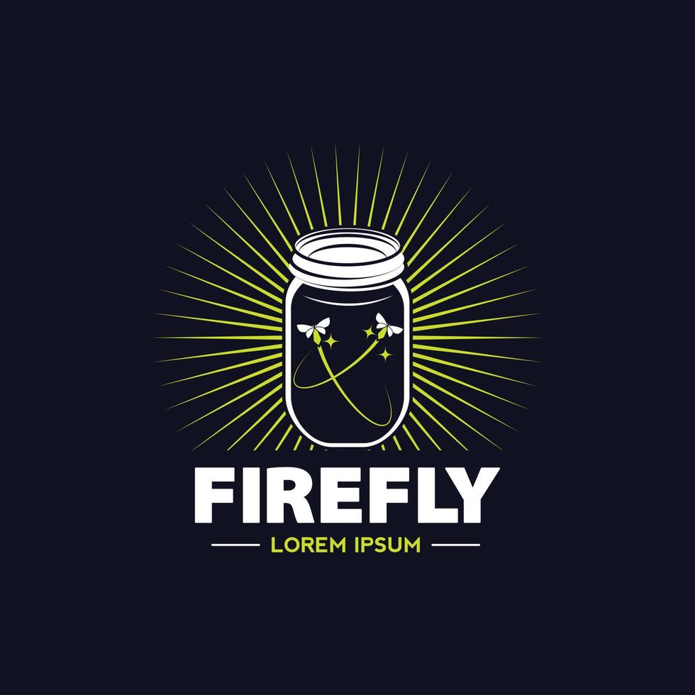 Unusual Firefly Jar Logo Sign Symbol Icon vector