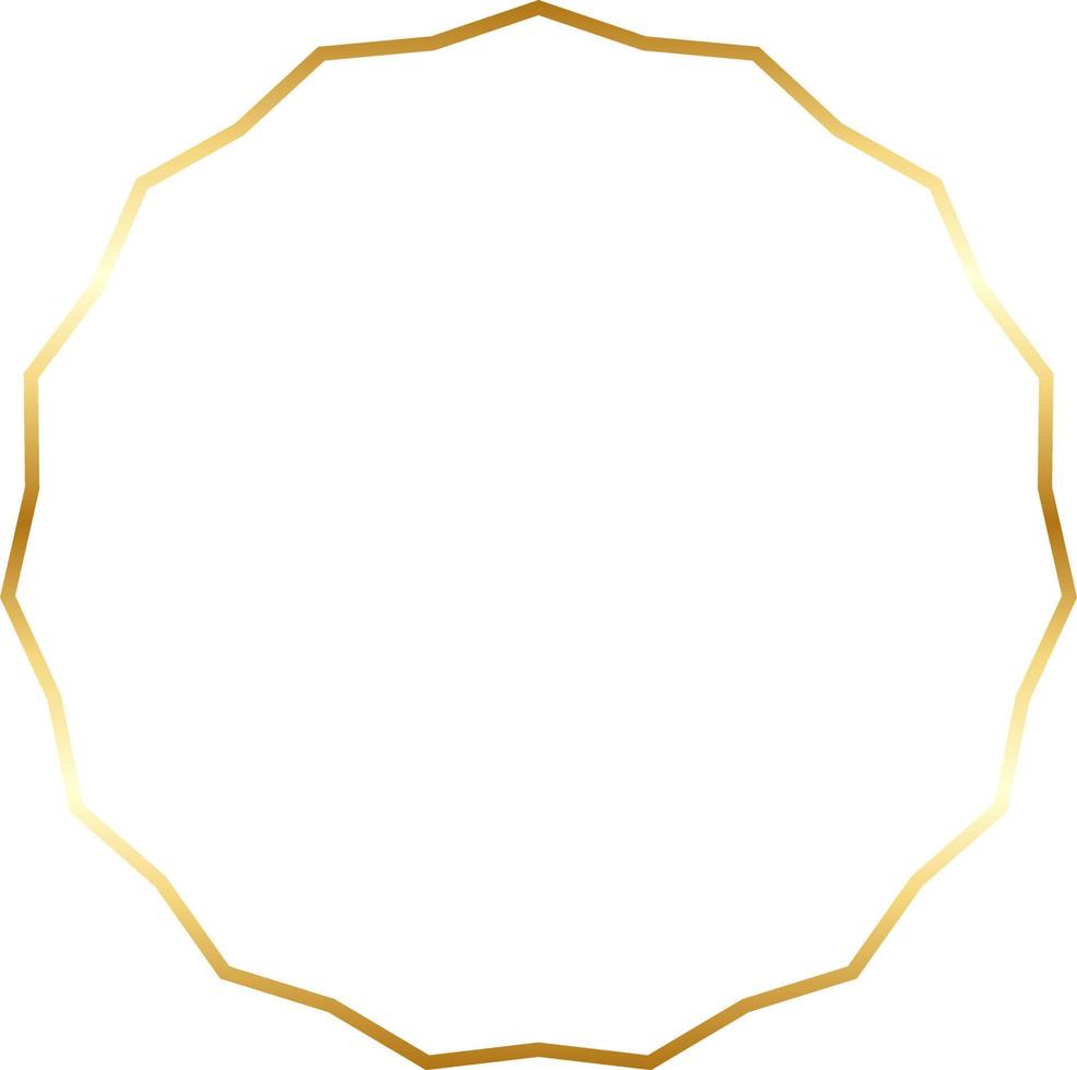 Polygonal Gold Border Frame Vector