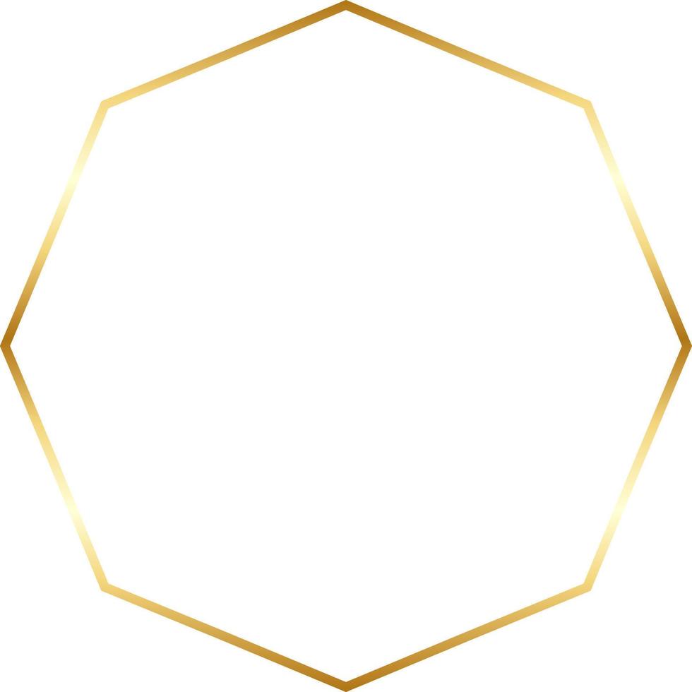 Polygonal Gold Border Frame Vector