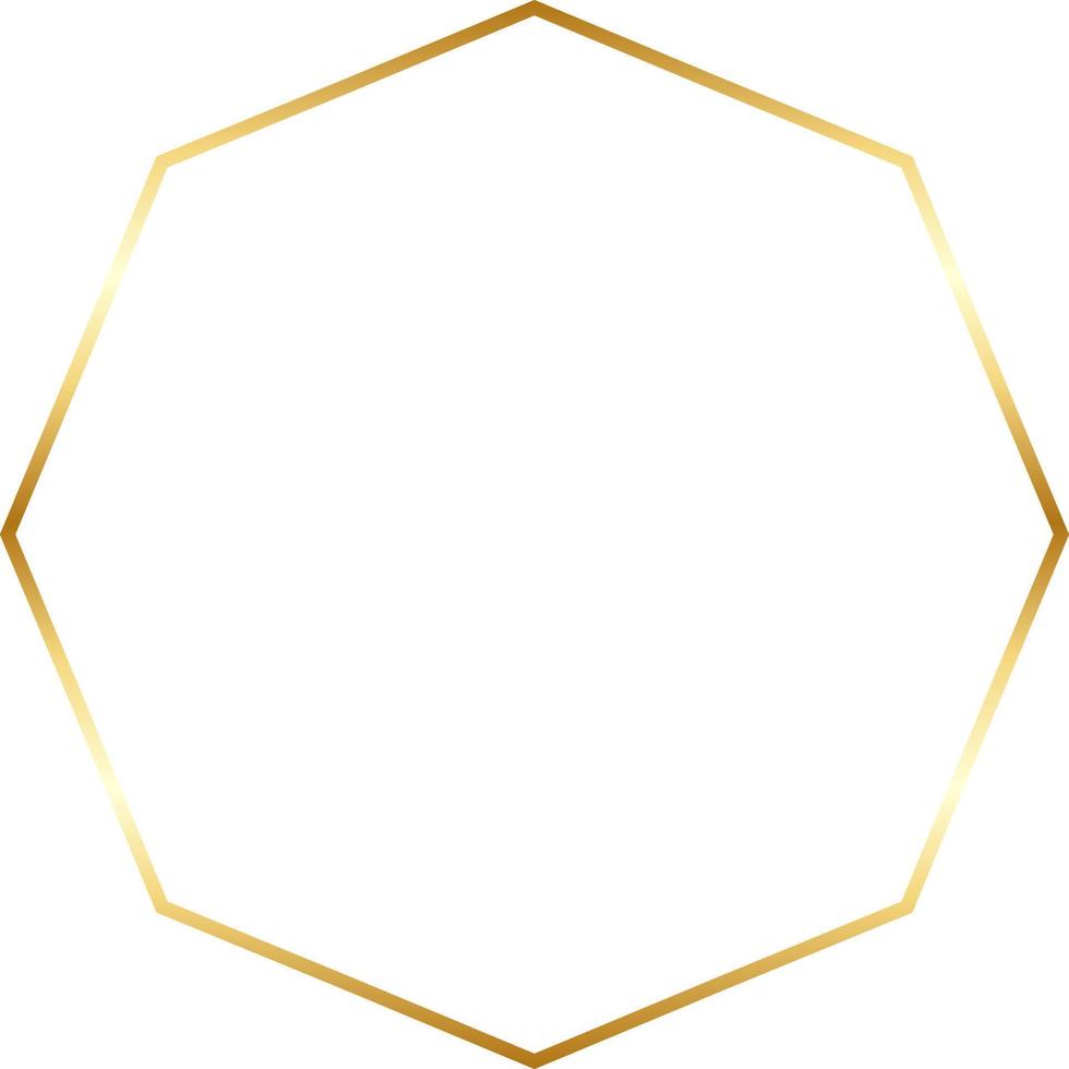 Polygonal Gold Border Frame Vector