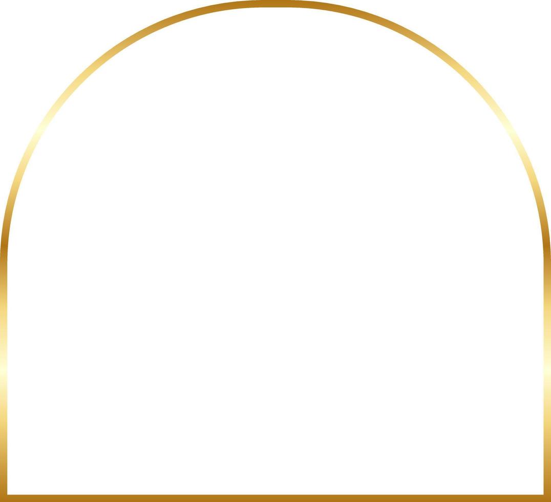 Semi Oblong Gold Border Frame Vector