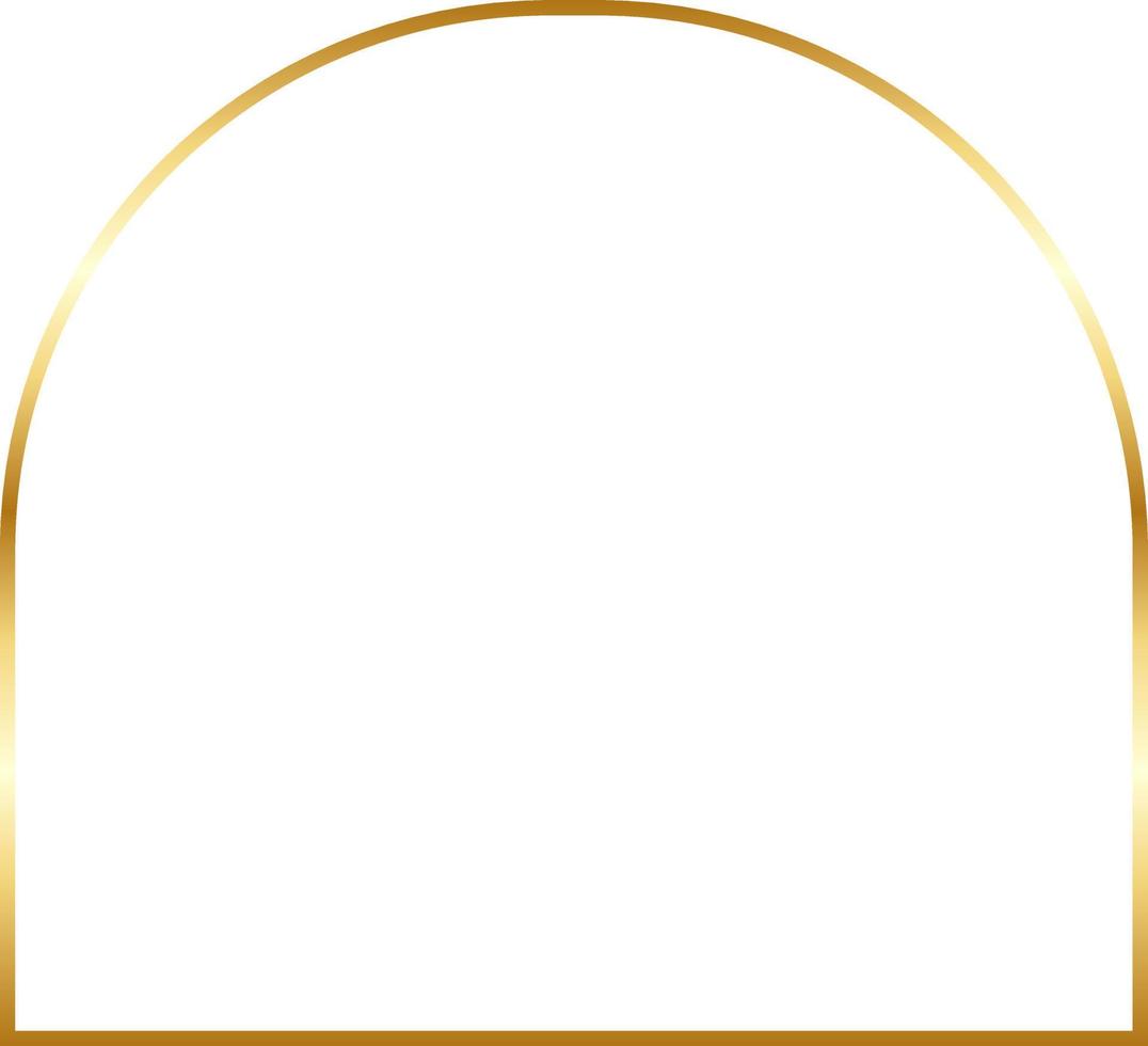 Semi Oblong Gold Border Frame Vector