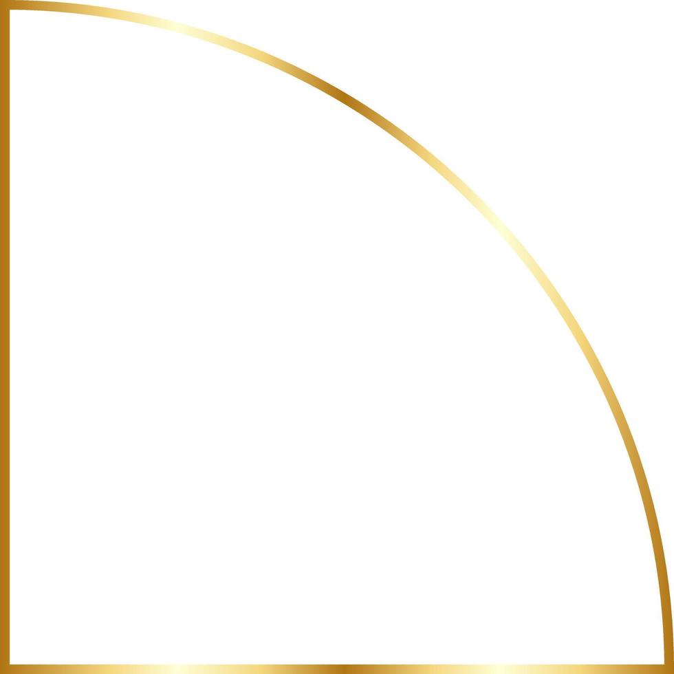 Quarter Circle Gold Border Frame Vector