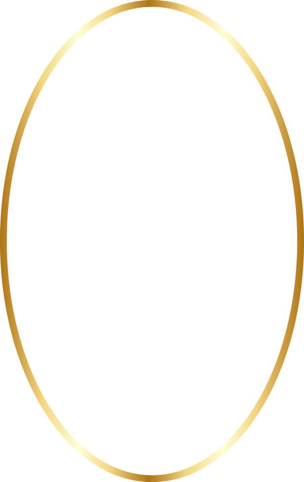 vector de marco de borde dorado ovalado