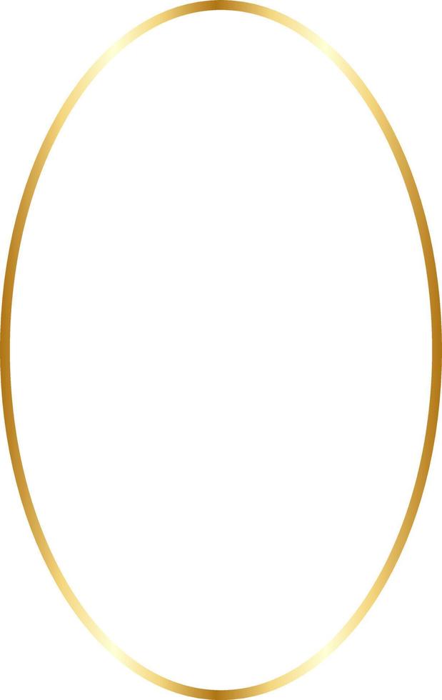 Oval Gold Border Frame Vector