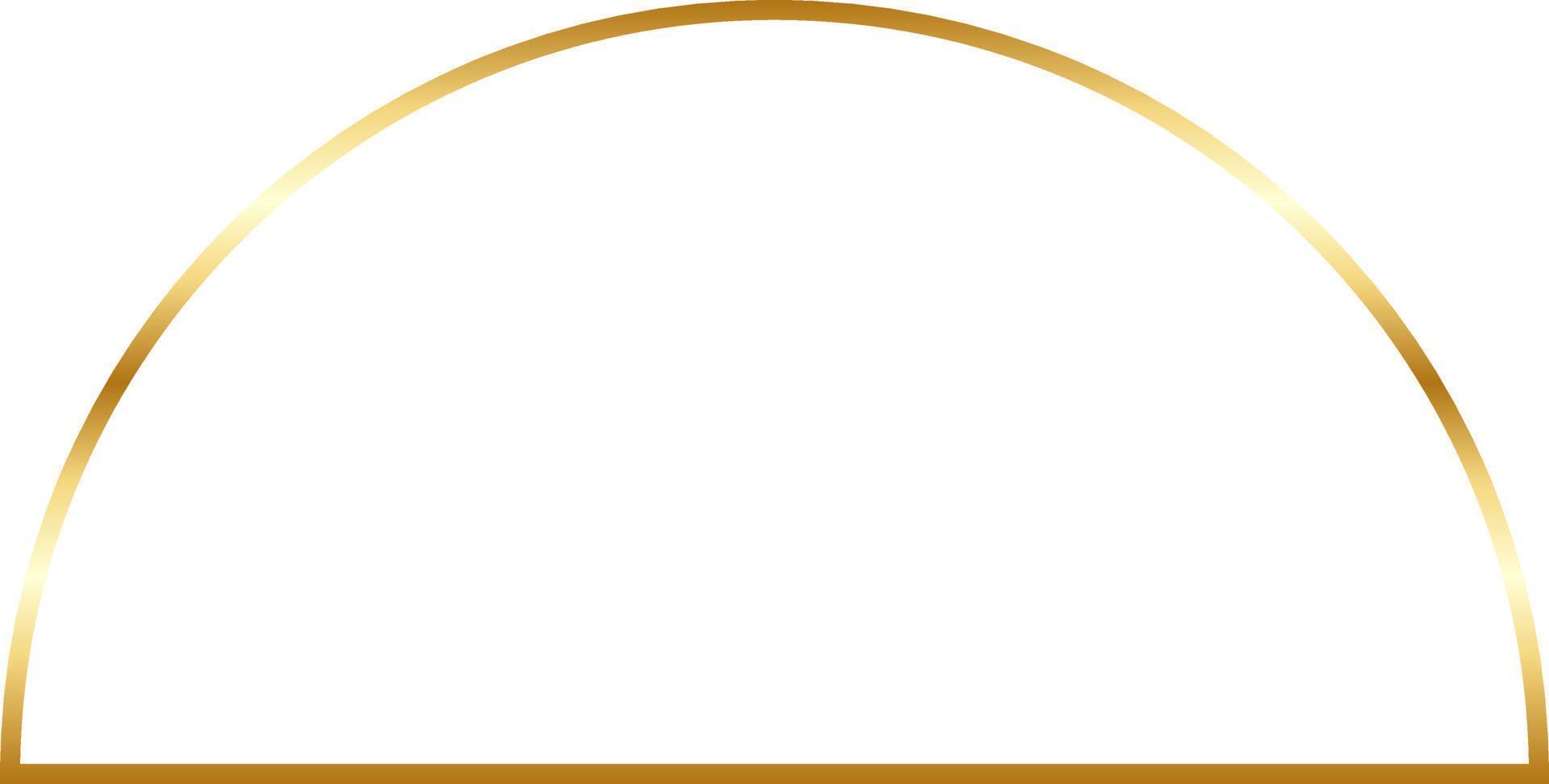 Half Circle Gold Border Frame Vector